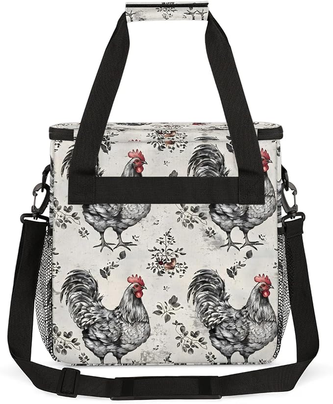 Farmhouse Chicken Hen Coffee Maker Carring Bag, Large Insulated Storage - Image 5
