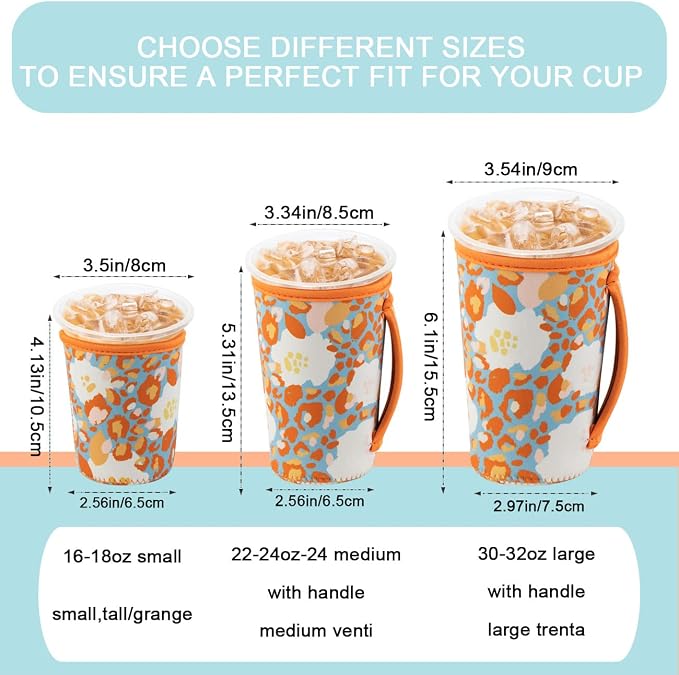KJQJLY 3 Pack Reusable Iced Coffee Sleeves - Image 2
