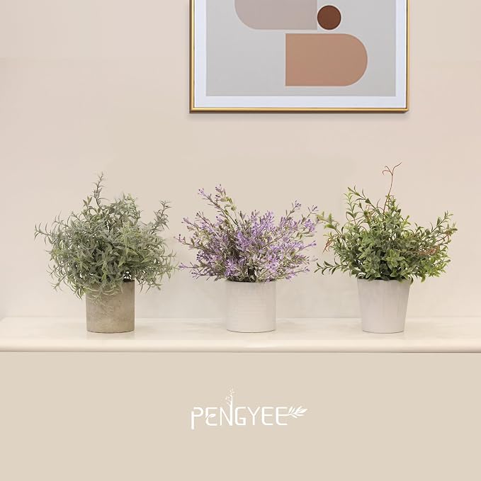 3 Pack Small Fake Plants in White Pulp Pot | Artificial Plants Indoor, - Image 9