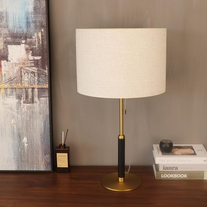 26.4" Pull Chain Table Lamp Modern Mid Century Bedside Lamps - Image 9