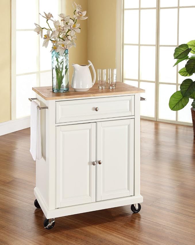 Crosley Furniture Compact Wood Top Small Rolling Cart - Image 5