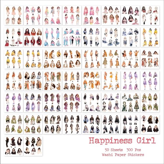 People Stickers for Junk Journal Supplies, 50 Sheets Pre-Cut Washi Sticker Book - Image 7