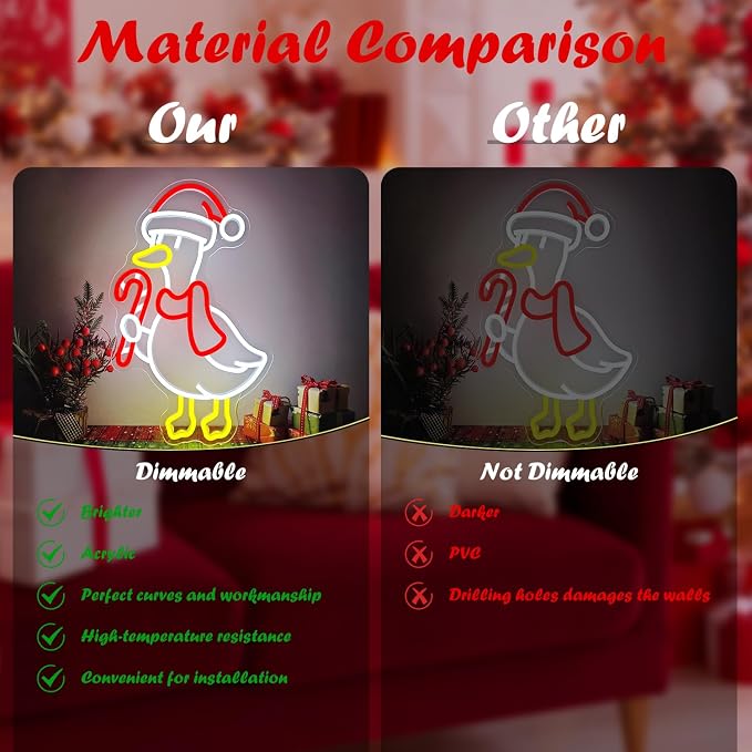 Christmas Goose Neon Sign Silly Goose Neon Light Sign - Image 3