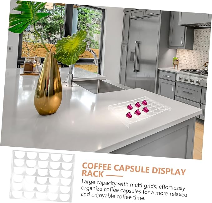 balacoo Acrylic Coffee Capsule Rack 30 Compartments Multi-Grid Organizer - Image 2