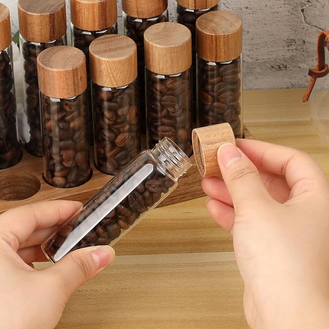 JUXYES Set of 12 Single Dose Coffee Bean Storage Tubes - Image 8
