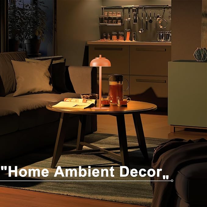 Orange Table Lamp Set of 2 Rechargeable, Table Lights Battery Operated-IP65 - Image 3