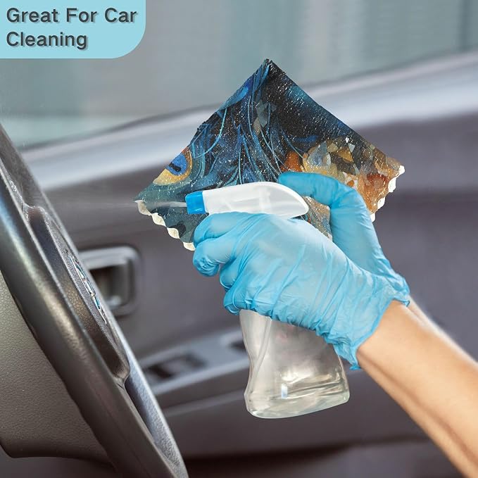 ALAZA Dish Towels Kitchen Cleaning Cloths Peacock Dish Cloths Absorbent Kitchen - Image 6