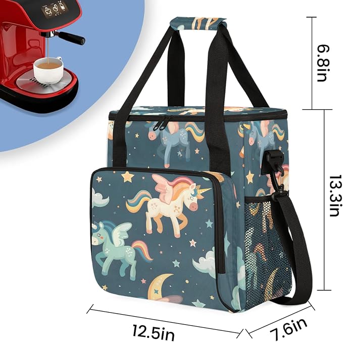 Cute Unicorn Cloud Coffee Maker Carring Bag, Large Insulated Storage Organizer - Image 2