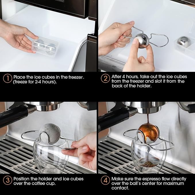 AIEVE 2 Pack Espresso Cooling Ball, Stainless Steel Frozen Ice Rock - Image 7