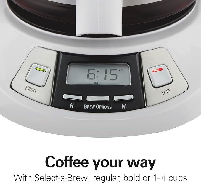 Hamilton Beach 12 Cup Programmable Drip Coffee Maker Machine, Regular & Bold - Image 4