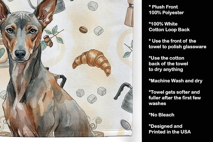 Caroline's Treasures Xoloitzcuintli Coffee Bar Kitchen Towel Velour Plush Front - Image 4