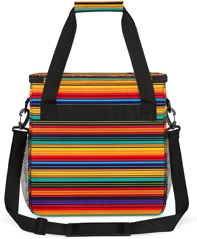 Mexican Abstract Vintage Aztec Lines Coffee Maker Carring Bag, Large Insulated - Image 5