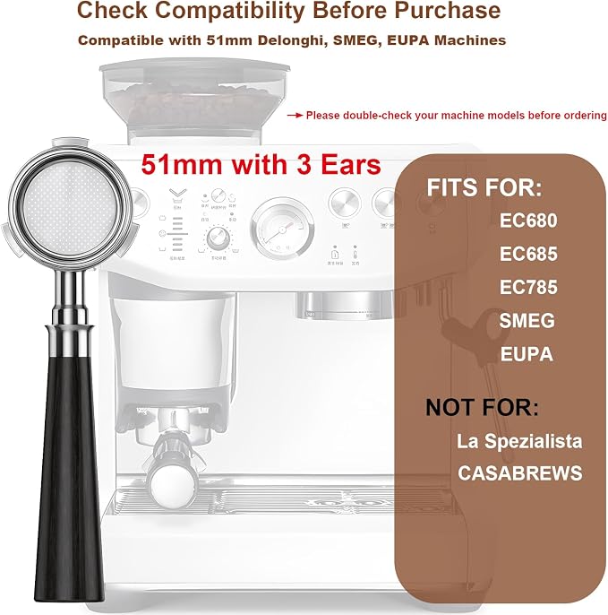 51mm Bottomless Portafilter 3 Ears - Image 2