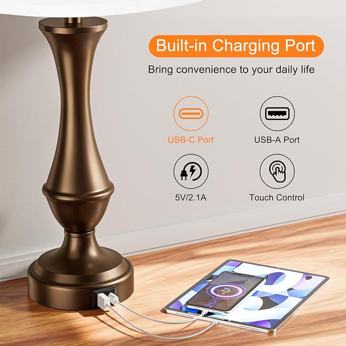 Seealle Upgraded Touch Lamps for Night Stands Set of 2 - Image 6