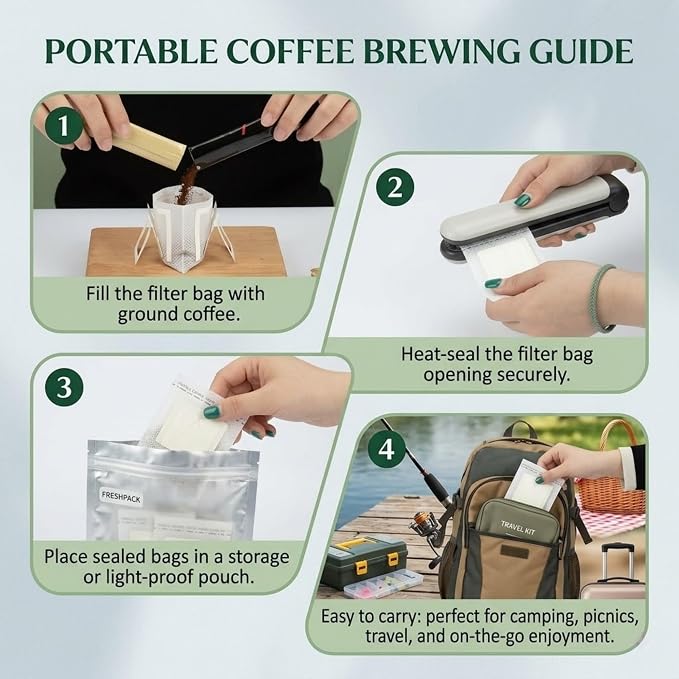 50 Pcs Pour Over Coffee Filter Bags - Image 5