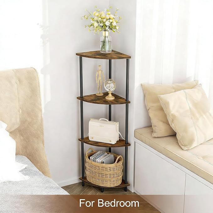 SRIWATANA 4-Tier Standing Corner Shelf, 42.9" Corner Shelf Stand - Image 2
