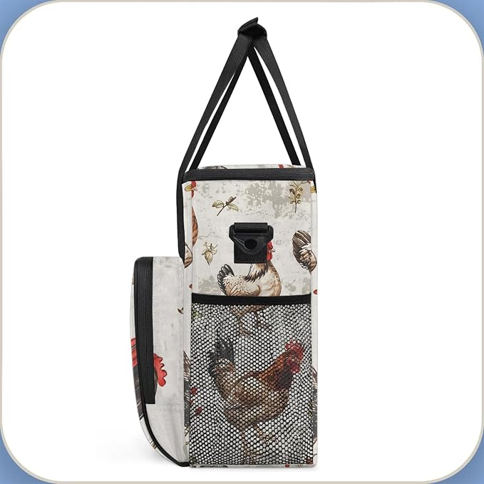 Chicken Cocks Nd Hens Coffee Maker Carring Bag, Large Insulated Storage - Image 4