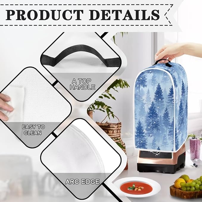 Blue Trees Blender Dust Cover, Anti Fingerprint Polyester Stand Mixer or Coffee - Image 4