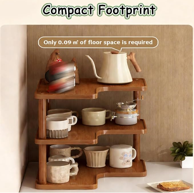 Corner Mug Organizer, Coffee Mug Display Rack, Mug Holder Countertop, Kitchen - Image 6