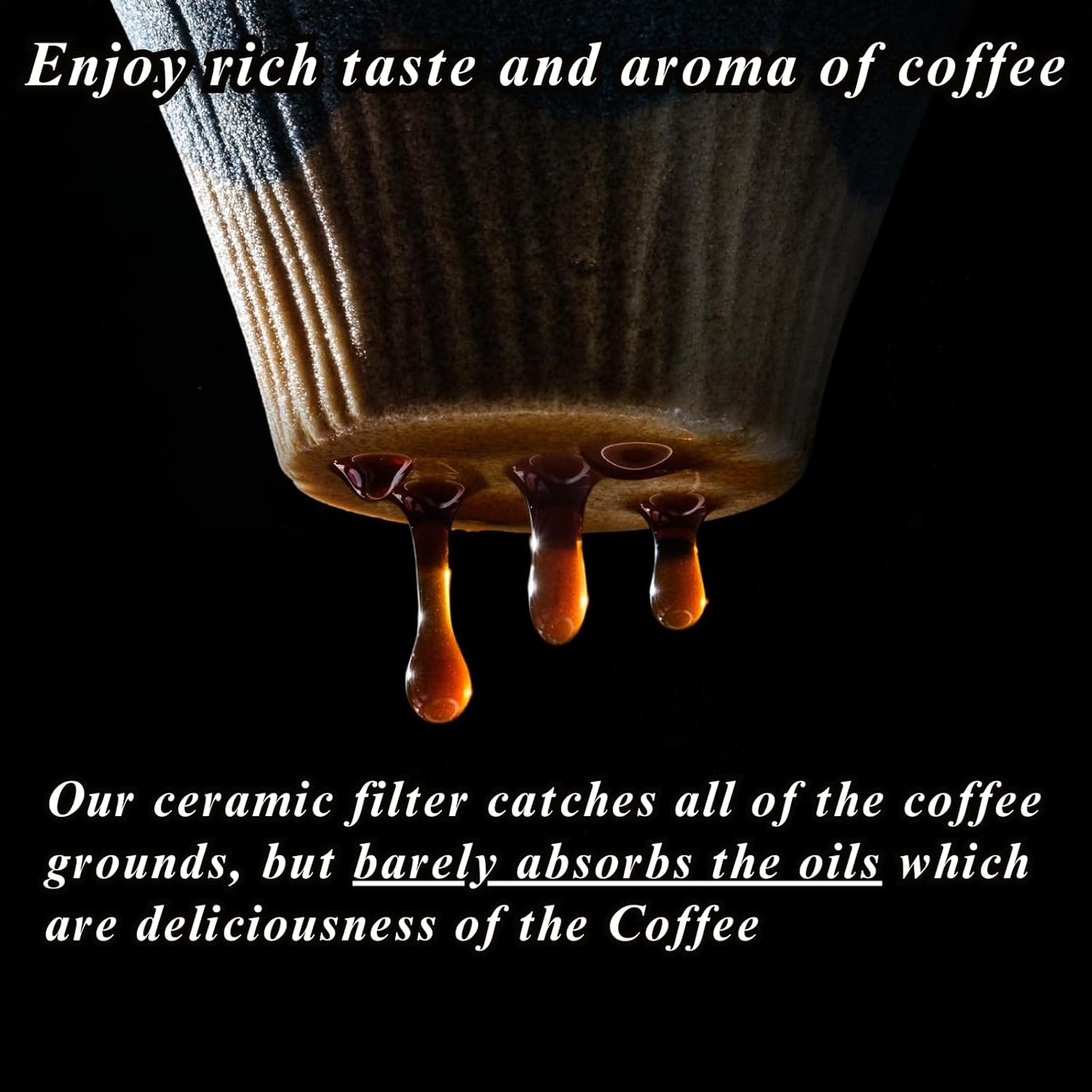 Ceramic Reusable Coffee Filter Dripper Paperless Sustinable Mt. Fuji Made in Japan (Blue)