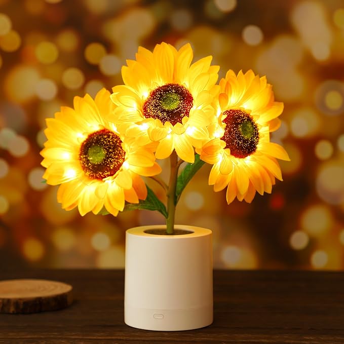 WSYEAR Sunflower Gifts for Women-Sunflowers Flower Lamp Night Light for Bedroom by WSYEAR