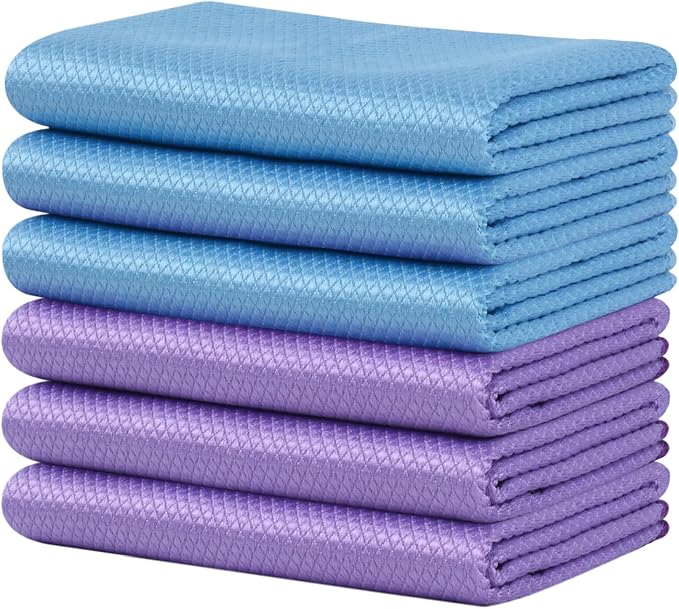 SINLAND Microfiber Glass Cleaning Cloth, Lint Free Cleaning Cloths by SINLAND