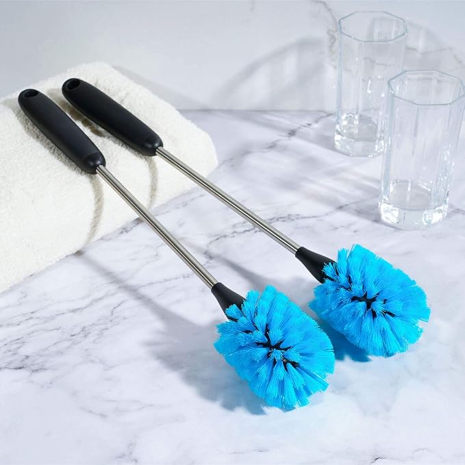 MOSOLAN Stainless Steel Water Bottle Brush, Long Handle Scrubbing Brush - Image 4
