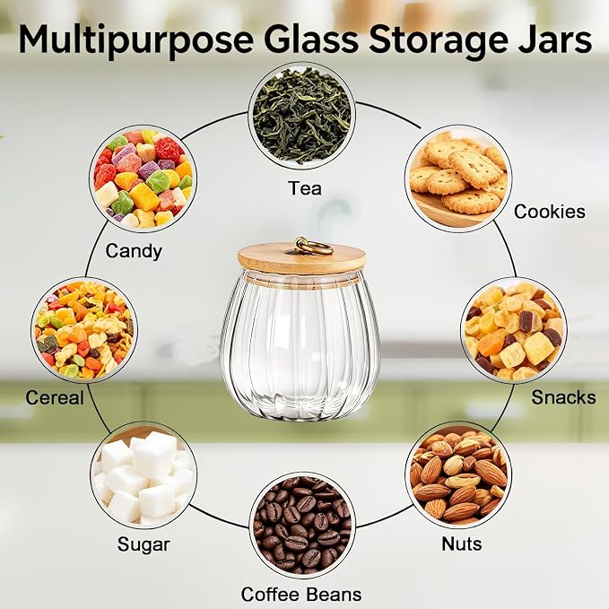 Frcctre 4 Pack 25 FL OZ Glass Storage Jars - Image 3