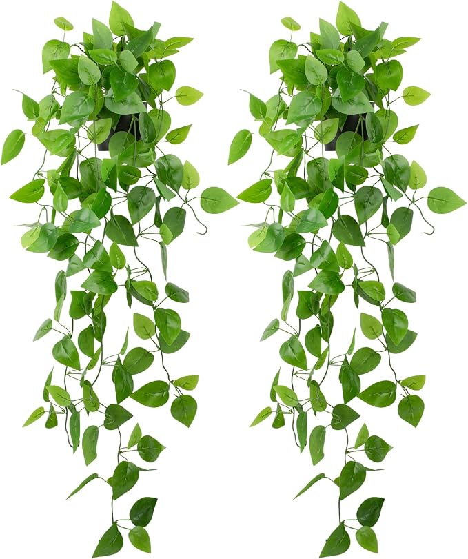LOYWREE 2 Pack Small Artificial Hanging Plants by Unknown