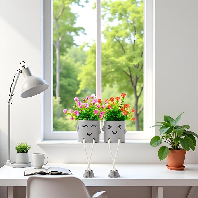 3 Packs Cute Fake Plants, Artificial Potted Plants - Image 2