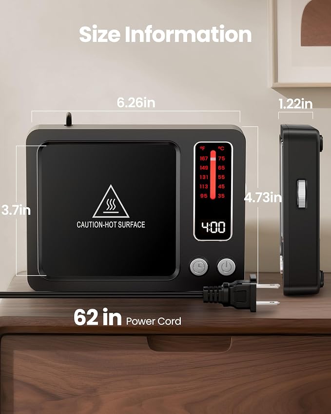 Gaiatop Coffee Mug Warmer, 36W Fast Heating, 5 Temp Settings, 0.5-9H Timer - Image 5