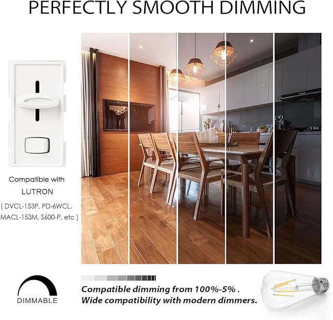 LVWIT ST21 LED Filament Bulb 7W Dimmable 3000K Soft White Vintage Edison Light - Image 4