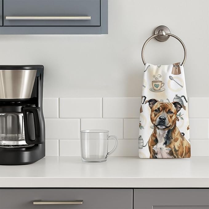 Caroline's Treasures Brindle Staffordshire Bull Terrier Coffee Bar Kitchen - Image 3