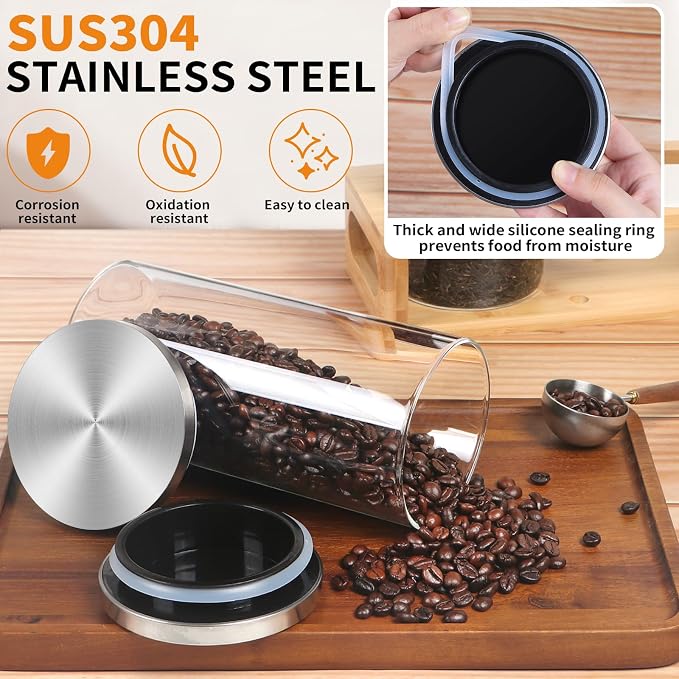 DTUQYX Coffee Container Set, Glass Canister - Image 4