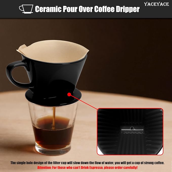 Coffee Pour Over, Ceramic Coffee Dripper - Image 4