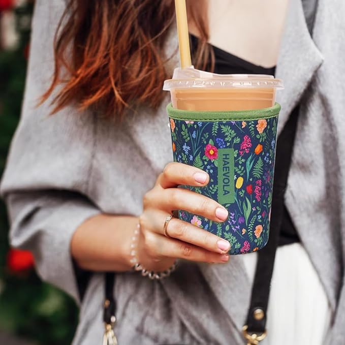 Reusable Insulated Neoprene Iced Coffee Cup Sleeve, Durable Drink Sleeve - Image 2