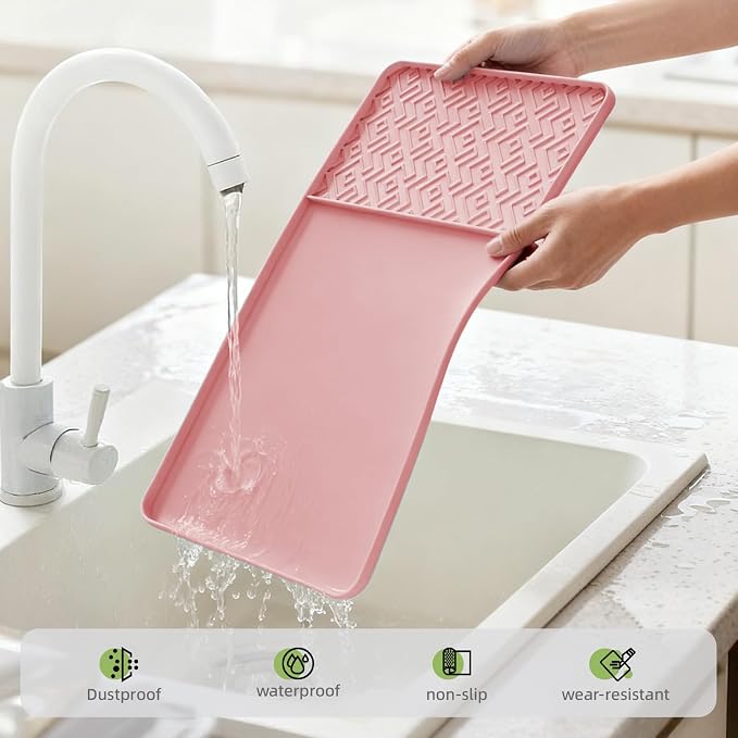 Silicone Coffee Mat with Raised Edges 24" x 16" – Waterproof Countertop Mat - Image 8