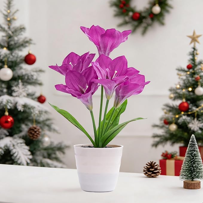 Artificial Purple Lily Flower Lamp - Image 2