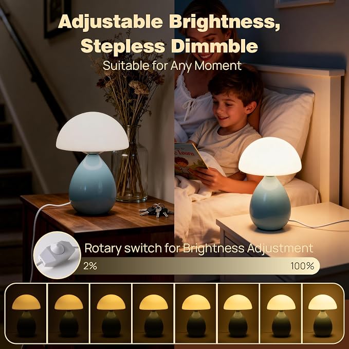 Mushroom Table Lamp for Bedroom, Small Lamp for Living Room, Nightstand - Image 4