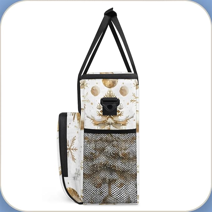 Gold Christmas Tree Coffee Maker Carring Bag, Large Insulated Storage Organizer - Image 4