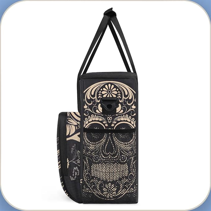 Halloween Sugar Skull Coffee Maker Carring Bag, Large Insulated Storage - Image 4