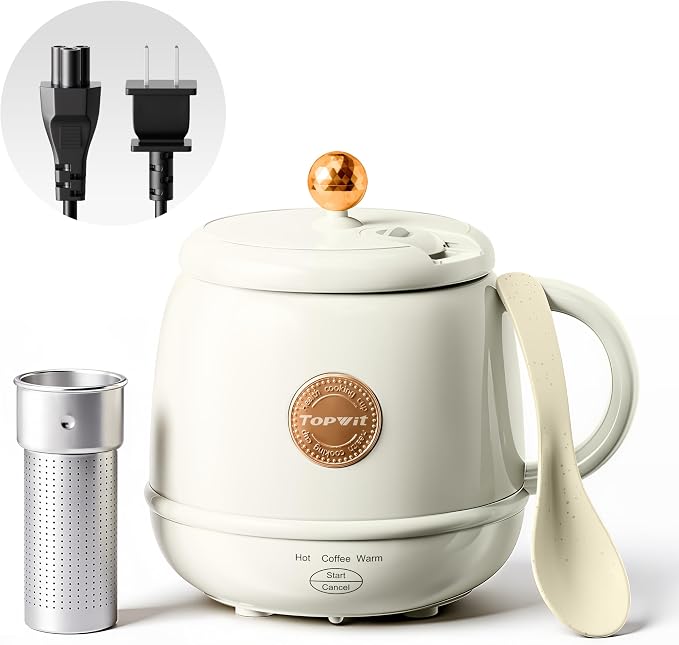 TOPWIT Electric Travel Kettle, 14oz Rapid Heating Up to 212°F, 110V | by TOPWIT