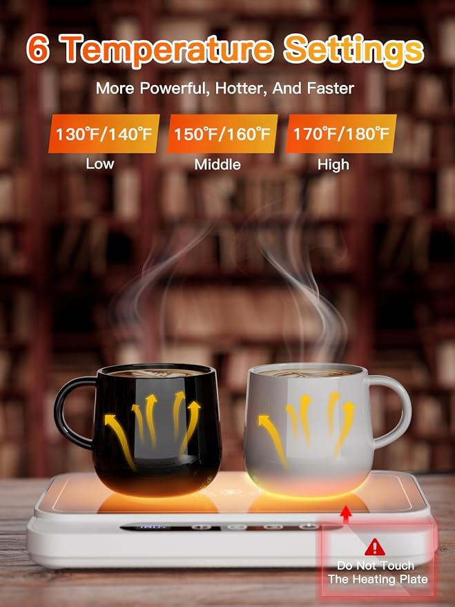 Misby Mug Warmer, 50W Large Heating Panel Coffee Mug Warmer - Image 3