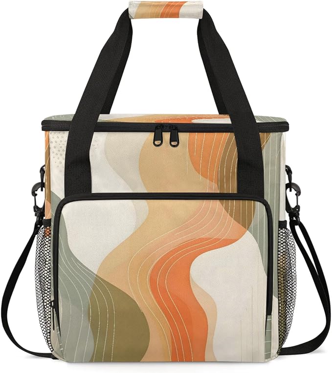 Abstract Aesthetic Coffee Maker Carring Bag, Large Insulated Storage Organizer by Home