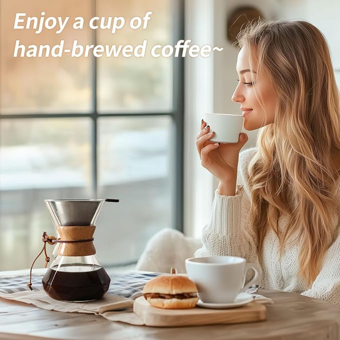 Pour Over Coffee Maker 14 OZ, 4 Cup Borosilicate Glass Drip Coffee Maker - Image 8