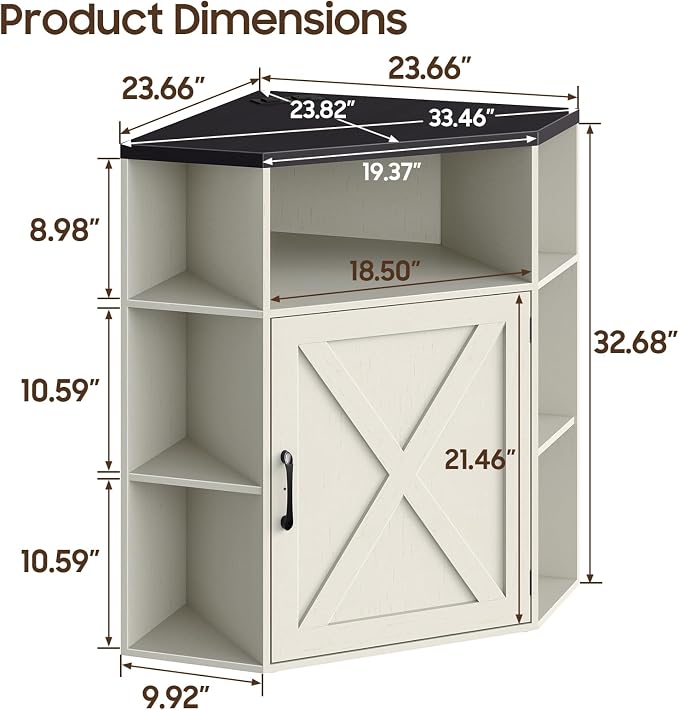 Vabches Corner Cabinet, Corner Storage Shelf - Image 2