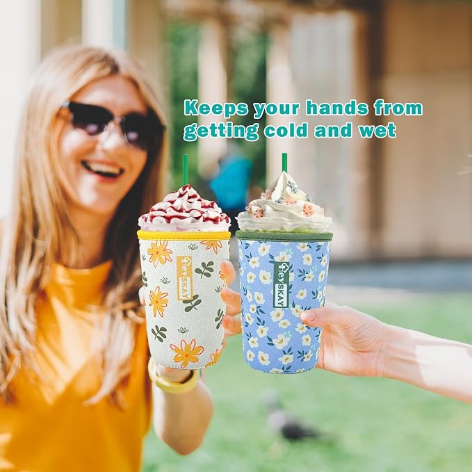 HEYSKAY Insulated Coffee Cup Sleeves Reusable Neoprene Universal Iced Coffee - Image 7
