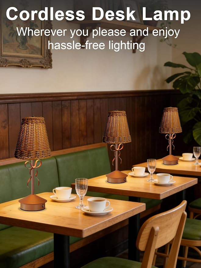 2 Pack Cordless Table Lamps, Rechargeable LED Desk Lamp, 3 Color Dimmable - Image 2
