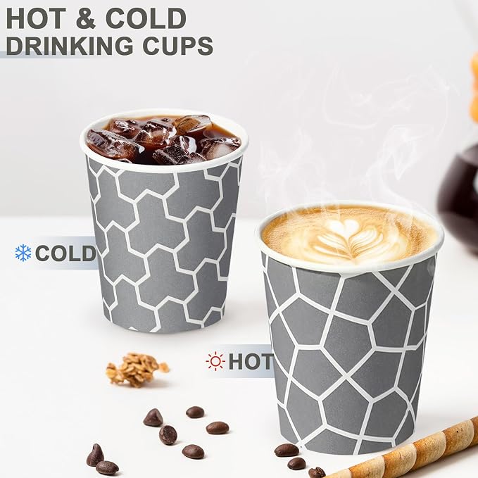 400 Pack Paper Cups 8 oz, Disposable Paper Coffee Cups, 8oz Hot/Cold Beverage - Image 3