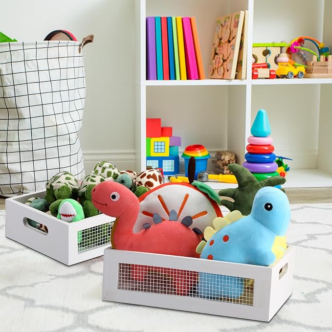 FillTouch 4 Pcs Wooden Nesting Countertop Baskets 4 Size Wooden Storage Box - Image 5